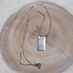 Vintage Reed & Barton Damascene silver-tone pendant Necklace